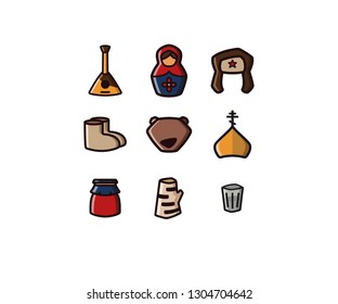 russia icons set