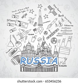 Russia icons set.