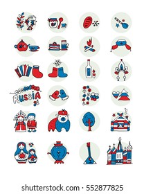 Russia, icons set. Sketch for your design