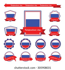 russia independence day flags infographic design