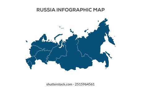 Russia Infographic Map, Very high resolution Russia map, isolated on white background. Infographic, Flat Earth, Globe similar worldmap icon. annual report, Travel worldwide, map silhouette backdrop.