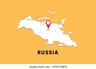 
Rusia Mapa isométrico con diseño de ilustración vectorial de icono de ubicación