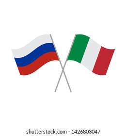 Russia and Italy flags vector illustration isolated on white background