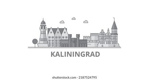 Russia, Kaliningrad City city skyline isolated vector illustration, icons