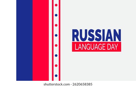 Russia Language Day. 6th June International Russian Language Day. holiday concept, Perfect for background, banners, cards, posters, and  social media design with  book icon