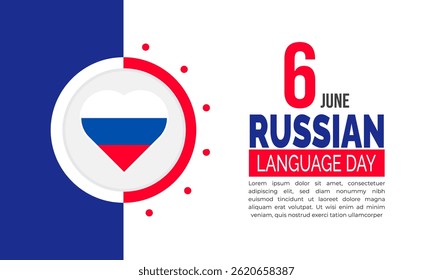 Russia Language Day. 6th June International Russian Language Day. holiday concept, Perfect for background, banners, cards, posters, and  social media design with  book icon