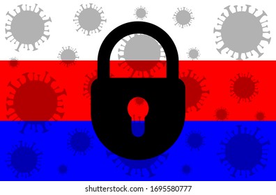 Russia lockdown stopping 2019-ncov epidemic or outbreak. Prohibited from leaving the Russia country. Coronavirus outbreak.