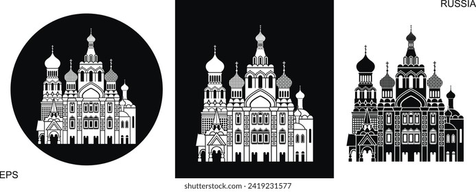 Russia logo. Isolated Russia architecture on white background