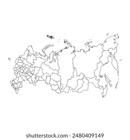 Russia map administrative divisions. Vector illustration.