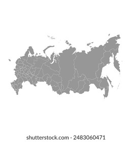 Russland kartografiert die Verwaltungsbezirke. Vektorillustration.