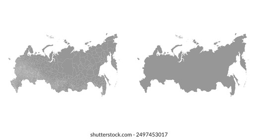 Russland Karte administrativen Abteilungen. Vektorgrafik.