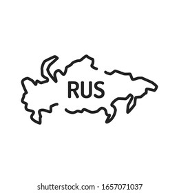 Russia map black line icon. Border of the country. Pictogram for web page, mobile app, promo. UI UX GUI design element. Editable stroke.