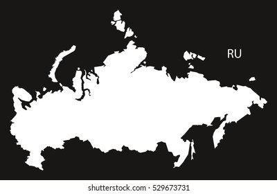 Russia Map black white