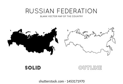 Russia map. Blank vector map of the Country. Borders of Russia for your infographic. Vector illustration.