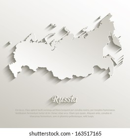 Russia Map Card Paper 3D Natural Vector