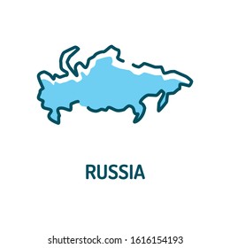 Russia map color line icon. Border of the country. Pictogram for web page, mobile app, promo. UI UX GUI design element. Editable stroke.