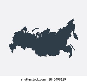 Russia Map, Country Flat Map 