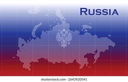 Russia Map Dots Vector Design.