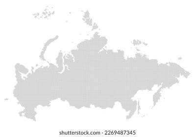 Russia map dotted pattern (dot pattern). Russia map illustration. Russian Map.