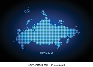 Russia map dotted style. Vector illustration isolated. Map of Europe. Symbol for your web site design map logo, app, ui, Travel vector eps10, concept Illustration.