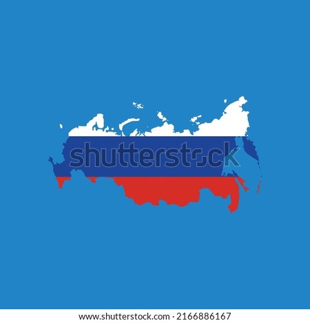 Russia map with russia flag Vector ilustration