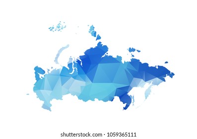 russia map in geometric polygonal style. russia map of isolated. Vector Illustration Eps10.