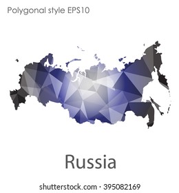 Russia map in geometric polygonal style.Abstract gems triangle,modern design background.