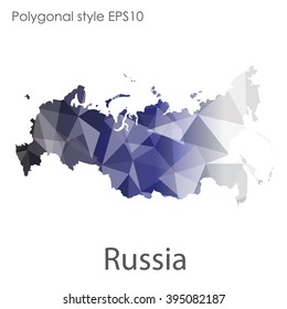 Russia map in geometric polygonal style.Abstract gems triangle,modern design background.