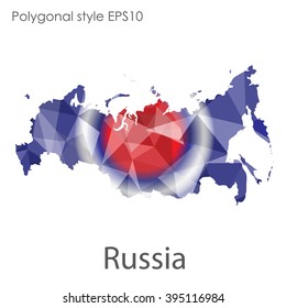 Russia map in geometric polygonal style.Abstract gems triangle,modern design background.