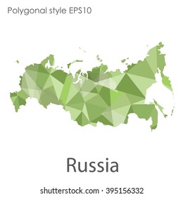 Russia map in geometric polygonal style.Abstract gems triangle,modern design background.