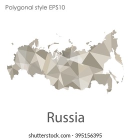Russia map in geometric polygonal style.Abstract gems triangle,modern design background.