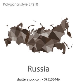 Russia map in geometric polygonal style.Abstract gems triangle,modern design background.