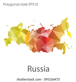 Russia map in geometric polygonal style.Abstract gems triangle,modern design background.