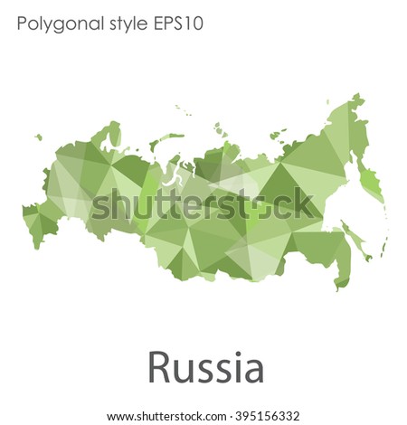 Russia map in geometric polygonal style.Abstract gems triangle,modern design background.