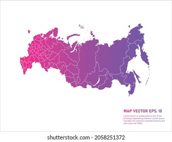 Russia map gradient color . on white background. 