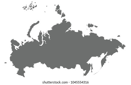 Russia map gray color