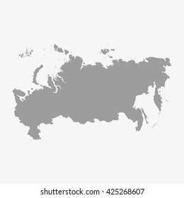 Russia map in gray on a white background