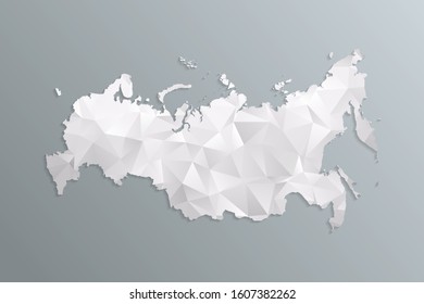 Russia map gray in polygonal style on dark background. isolated vector illustration eps 10.