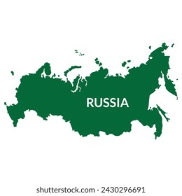 Mapa de Rusia en color verde Mapa de Rusia