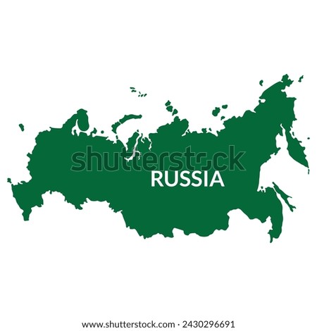Russia map in green color Map of Russia