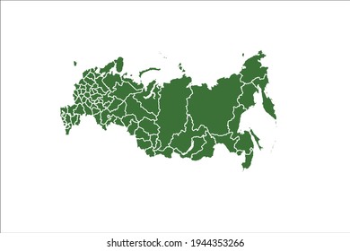 Russia Map Green Color On White Stock Vector (Royalty Free) 1944353266 ...