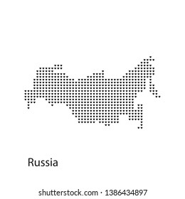 russia map in hearts vector
