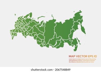 Russia map High Detailed green color. on white background. Abstract design vector illustration eps 10