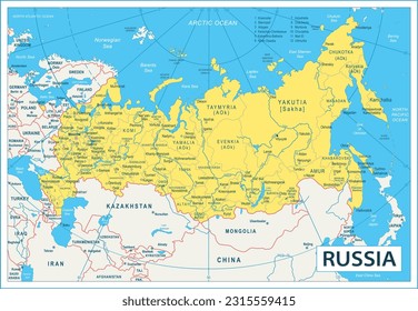 Russia Map - highly detailed vector illustration