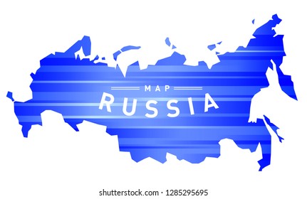 Russia map icon in blue gradient lines. Modern design on a white background. Vector illustration.