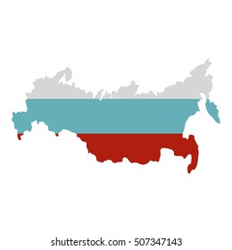 Russia map icon. Flat illustration of Russia map vector icon for web
