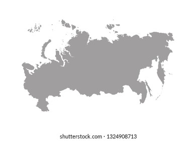 Russia map icon. Vector illustration. gray on a white background.