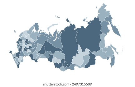 Russia map isolated modern colorful style.for website layouts,background,education, precise,customizable,Travel worldwide,map silhouette backdrop,earth geography, political,reports.