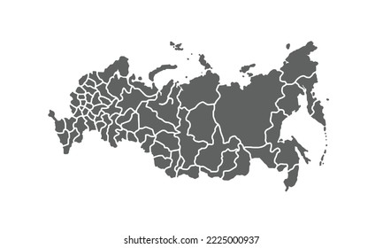 Russia map isolated on white background.