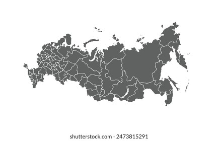 Russia map isolated on white background. for website layouts, background, education, precise, customizable, Travel worldwide, map silhouette backdrop, earth geography, political, physical.